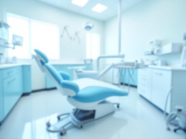 Pristine dental surgery with a clean patient chair and modern equipment.